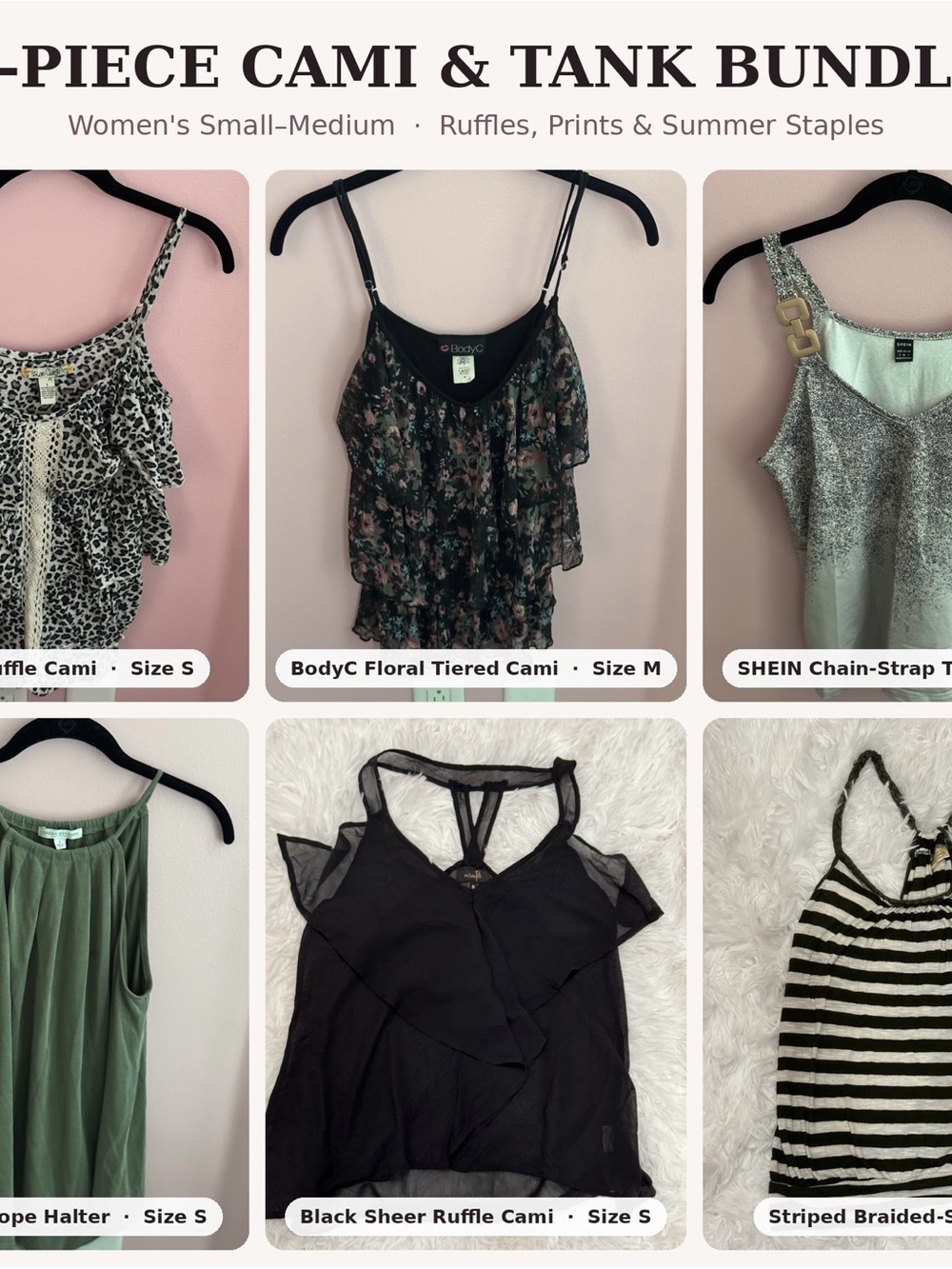 SHEIN Green Envelope others cami Bundle S/M